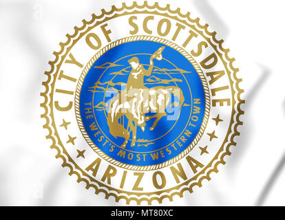 3D-Dichtung von Scottsdale (Arizona), USA. 3D-Darstellung. Stockfoto