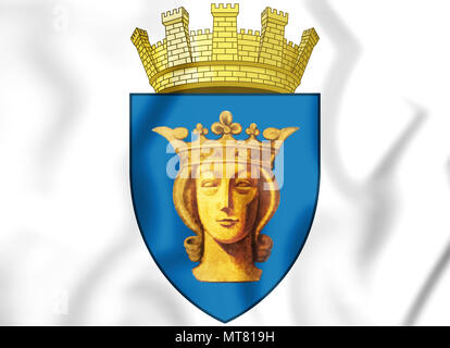 3D Wappen in Stockholm, Schweden. 3D-Darstellung. Stockfoto