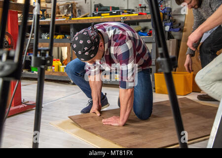 Hinter die Kulissen der Videoproduktion oder Videoaufzeichnung Stockfoto