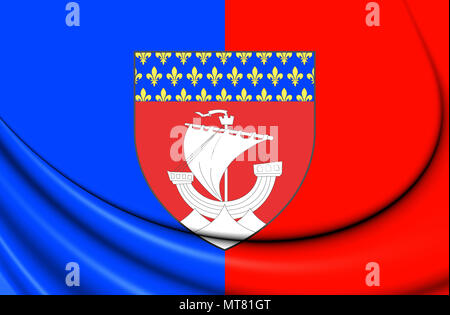 3D-Markierung von Paris, Frankreich. 3D-Darstellung. Stockfoto