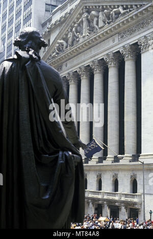 Historische 1988 NYSE BÖRSE BROAD STREET IN MANHATTAN NEW YORK CITY USA Stockfoto