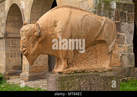 Denkmal für die Bison der Höhle von Altamira, Santillana del Mar, Spanien; Stockfoto