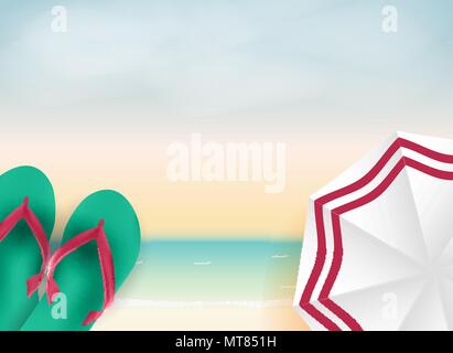 Sommer Hintergrund. Sunny Beach Vector Illustration Stock Vektor