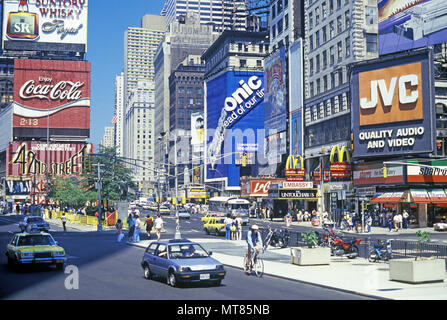 1988 historische Times Square in Midtown Manhattan, New York City, USA Stockfoto