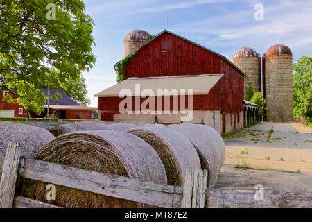 Iconic ländlichen Szenen von Midwest USA Bauernhof Landschaften. Stockfoto