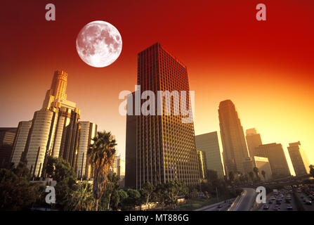 1990 historische Downtown Skyline LOS ANGELES Kalifornien USA Stockfoto