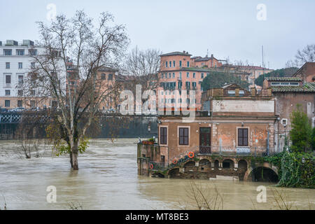 Tiber Essen in der Nähe von Tiberinsel in Rom. Stockfoto