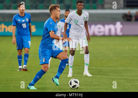 St. Gallen, Schweiz. 28. Mai 2018. Domenico Criscito während der Fußball-Weltmeisterschaft 2018 Vorbereitung Spiel Italien gegen Saudi-Arabien in St. Gallen. Die Nationalmannschaft aus Saudi Arabien wird über das Spiel zur FIFA WM 2018 Endrunde in Russland vorbereiten, während Italien nicht für die WM-Endrunde qualifizieren. Stockfoto