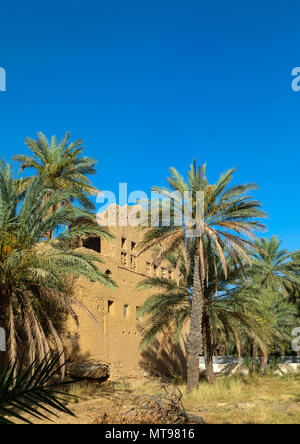Alten, verlassenen Haus in einer Oase, Ad Region Dakhiliyah Al Hamra, Oman Stockfoto