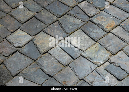 Alte Stein Fliesen Dach Hintergrund Stockfoto