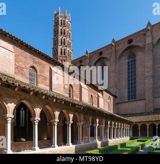 Kreuzgang der Kirche der Jakobiner, Toulouse, Languedoc, Frankreich Stockfoto