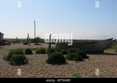 Derek Jarman's berühmten Garten um Prospect Cottage in einem ehemaligen Fischerhaus auf dem Kies in Dungeness, Kent erstellt Stockfoto