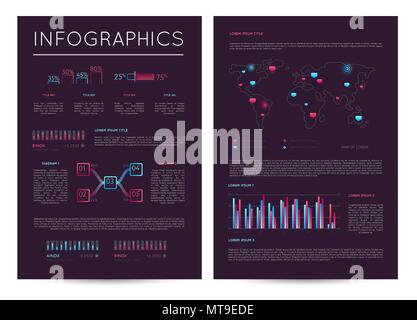 Investment Report mit verschiedenen Infografiken Stock Vektor