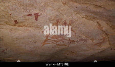 Felsmalereien und Petroglyphen in Tassili nAjjer Nationalpark in Algerien Stockfoto