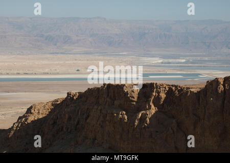 Massada UNESCO Weltkulturerbe in der Nähe des Toten Meeres in Israel. Stockfoto