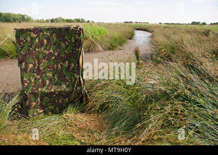 Camouflage ausblenden blind für watvögel. Stockfoto