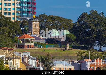 Observatory Hill und das historische Viertel The Rocks in Sydney, Australien. Stockfoto