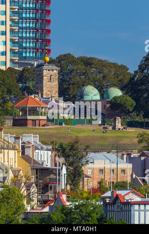 Observatory Hill und das historische Viertel The Rocks in Sydney, Australien. Stockfoto