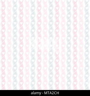 Nahtlose geometrische Muster mit Herzen. Vertikale Streifen der Herzen. Stilvolle valentines Hintergrund Stock Vektor