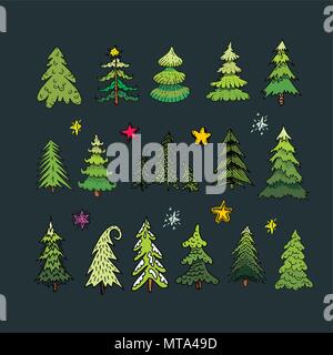 Weihnachtsbäume vector Image Design für Sie Illustration, Design, Postkarten, Etiketten, Aufklebern und anderen kreativen Anforderungen einstellen Stock Vektor