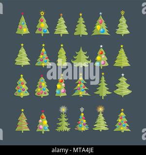 Weihnachtsbäume vector Image Design für Sie Illustration, Design, Postkarten, Etiketten, Aufklebern und anderen kreativen Anforderungen einstellen Stock Vektor