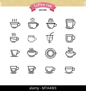 Kaffee Tasse. Tasse Tee. Vektor Icon Sammlung Stock Vektor