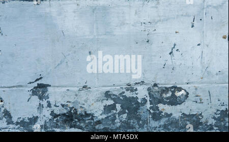 Blau Betonwand grunge Textur mit Rissen. Risse, Schrammen, Peeling alte Farbe und Putz auf dem Hintergrund der alten Zement Wand. Eine alte Mauer aus Stein, Zement als "Vintage" geknackt. Stockfoto