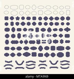 Satz von Vintage Frames für Embleme, Etiketten, Abzeichen Stock Vektor