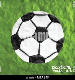 Fußball auf Fußballfeld, Vektor, Abbildung Stock Vektor