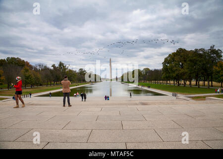 Der Lincoln Memorial Reflecting Pool, Washington DC. USA Stockfoto