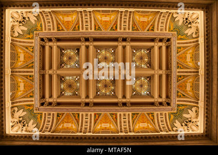 Decke im Foyer der Bibliothek des Kongresses, Washington DC, USA Stockfoto