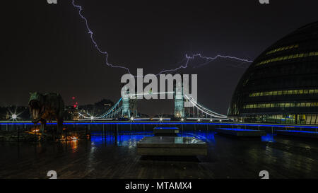 Blitzeinschläge auf London. Stockfoto