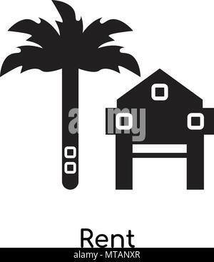 Mieten Symbol auf weißem Hintergrund Stock Vektor
