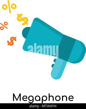 Megaphon Symbol auf weißem Hintergrund Stock Vektor