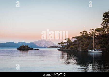 Schiff in der Ägäis. Bodrum Mugla, Türkei Stockfoto