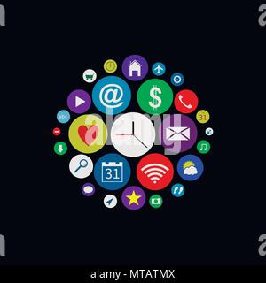 Farbiges Icon Set Stock Vektor