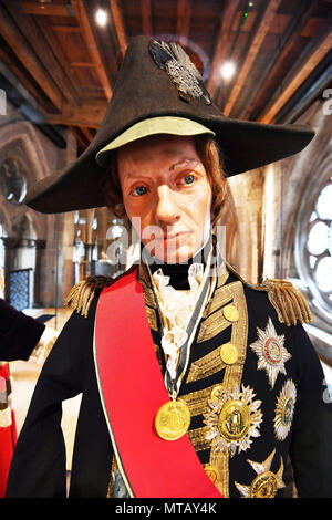 Eine volle Größe Bildnis von Viscount Horatio Nelson in der Vorschau für die Öffnung der Queen's Diamond Jubilee Galerien am Westminster Abbey, London. Stockfoto