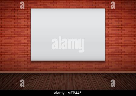 Leere mockup Anschlagtafel auf Wand Stock Vektor