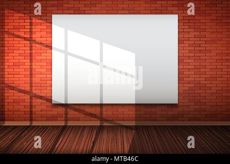 Leere mockup Anschlagtafel auf Wand Stock Vektor