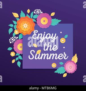 Im Sommer - moderne Vektor bunte Illustration genießen Stock Vektor