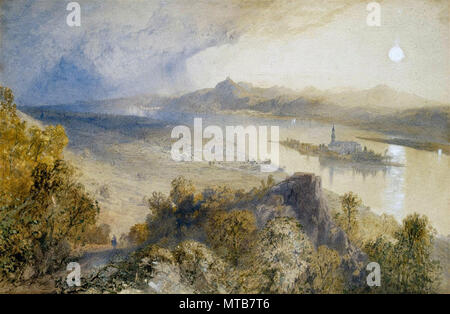 Pyne, James Baker - der Drachenfels und die Insel Nonnenwerth im Rhein Stockfoto