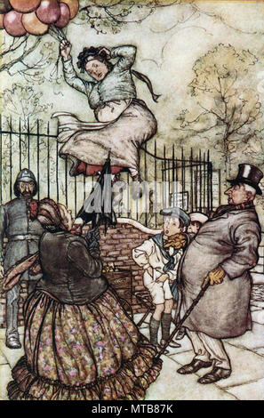 Arthur Rackham - Peter Pan in Kensington Gardens - Ballon Stockfoto