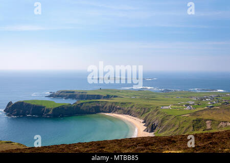 Malin Beg eine kleine Gaeltacht Dorfes, County Donegal, Irland. Es ist berühmt für seine Silver Strand Strand Stockfoto