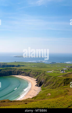 Malin Beg eine kleine Gaeltacht Dorfes, County Donegal, Irland. Es ist berühmt für seine Silver Strand Strand Stockfoto