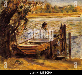 Renoir Pierre-Auguste - junge Frau in einem Boot 1870 Stockfoto