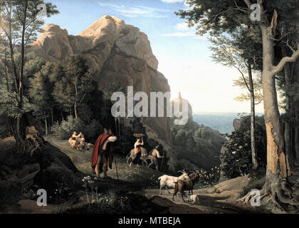 Richter, Adrian Ludwig-Tal bei Amalfi mit Aussicht auf Bucht von Salerno Sterben Stockfoto