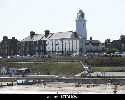 Blick auf den Leuchtturm, Southwold, Suffolk, England Stockfoto