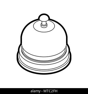 Rezeption Glocke Isometrics isoliert. Tabelle bell Vector Illustration Stock Vektor