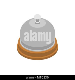 Rezeption Glocke Isometrics isoliert. Tabelle bell Vector Illustration Stock Vektor