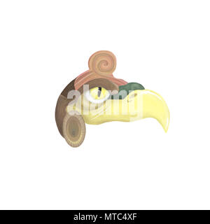 Totem Vogel trbal Eule Idol clip art Zeichnung Abbildung boho Style auf weißem Hintergrund Stockfoto